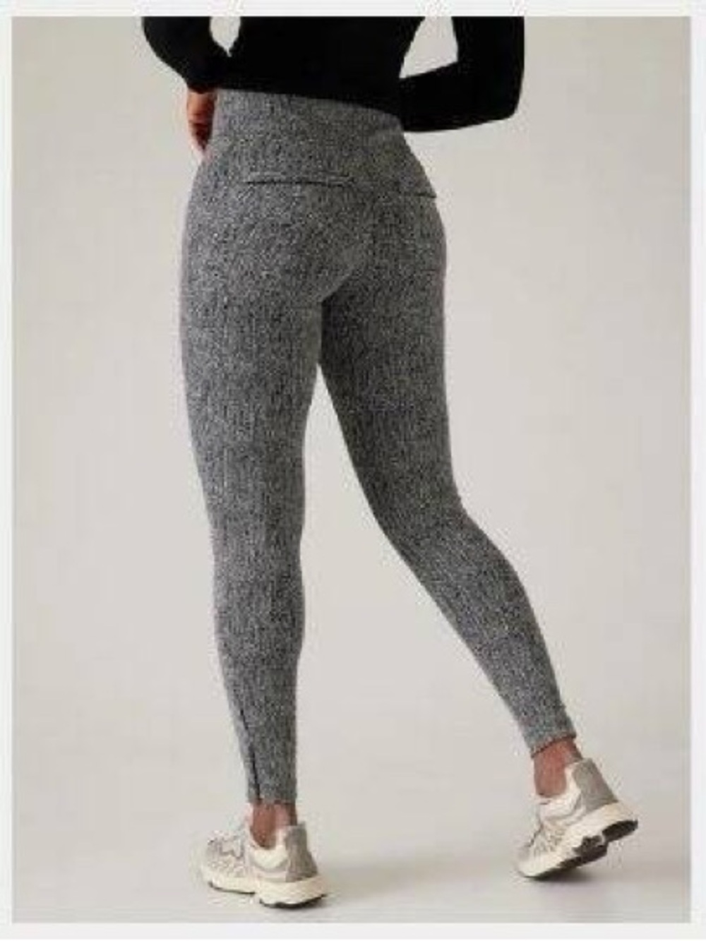 Athleta Delancey Heathered Gray High-Rise Leggings Textured Braiden Fitted Pants